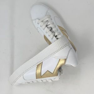 ⭐️ NWT MAJE 38 white sneaker with gold accent C